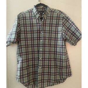 Polo Ralph Lauren Pony Men's Large SS Button Up Cotton Shirt Casual Fit‎ Plaid